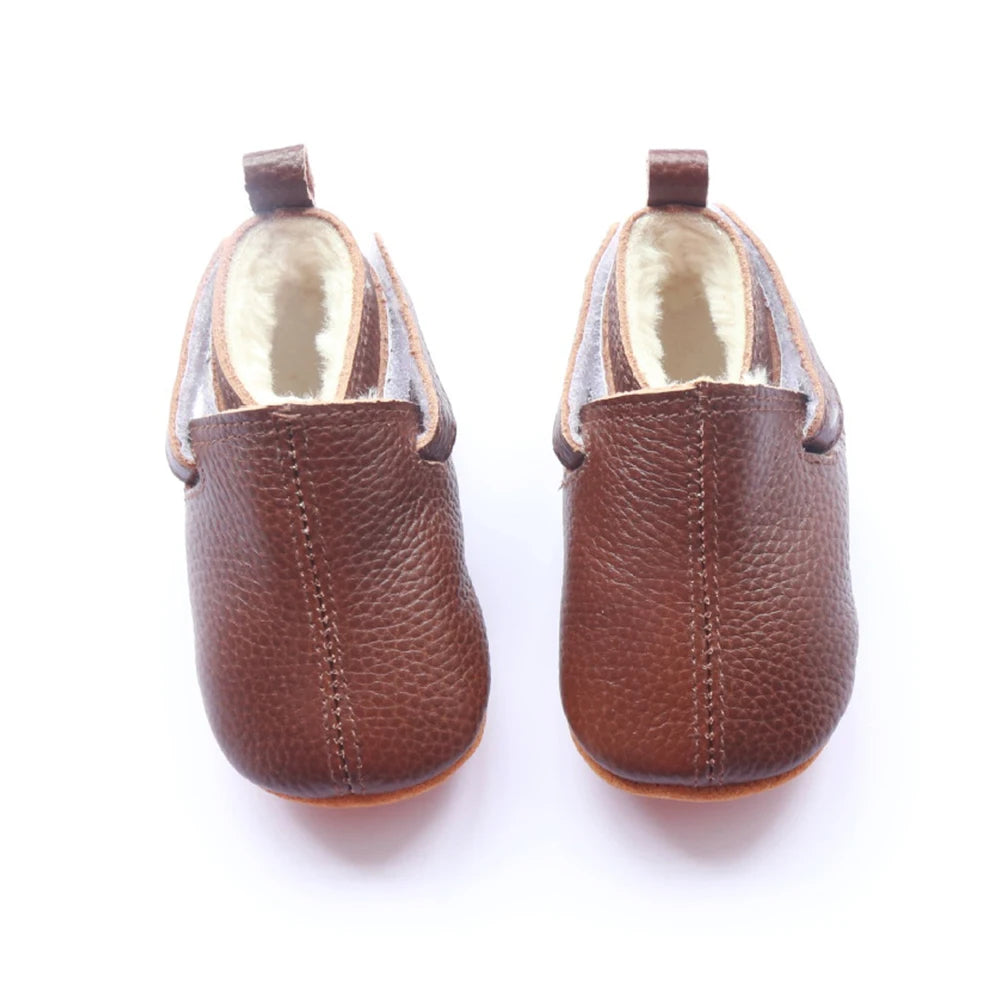 Mocassim de Couro Plumi — Pelúcia de Inverno (0-24m)