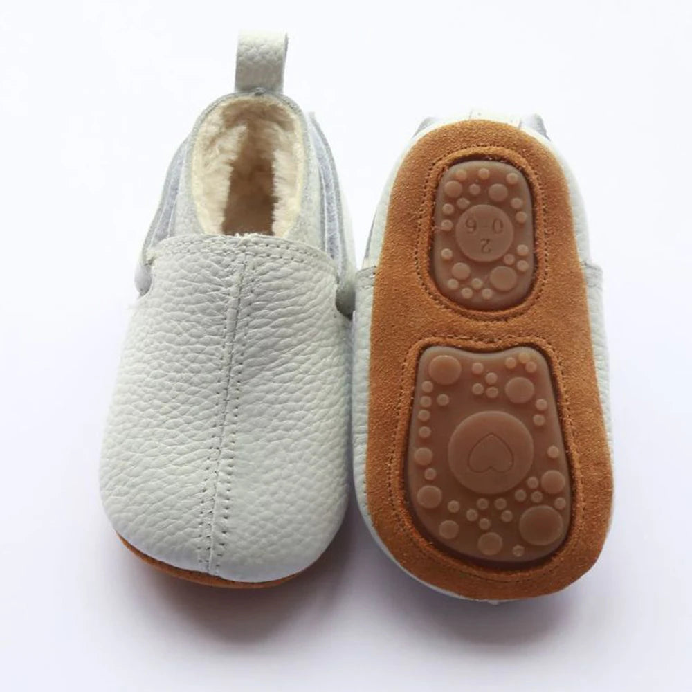 Mocassim de Couro Plumi — Pelúcia de Inverno (0-24m)