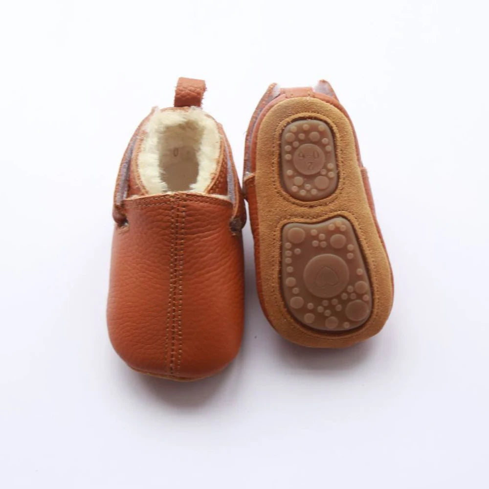 Mocassim de Couro Plumi — Pelúcia de Inverno (0-24m)