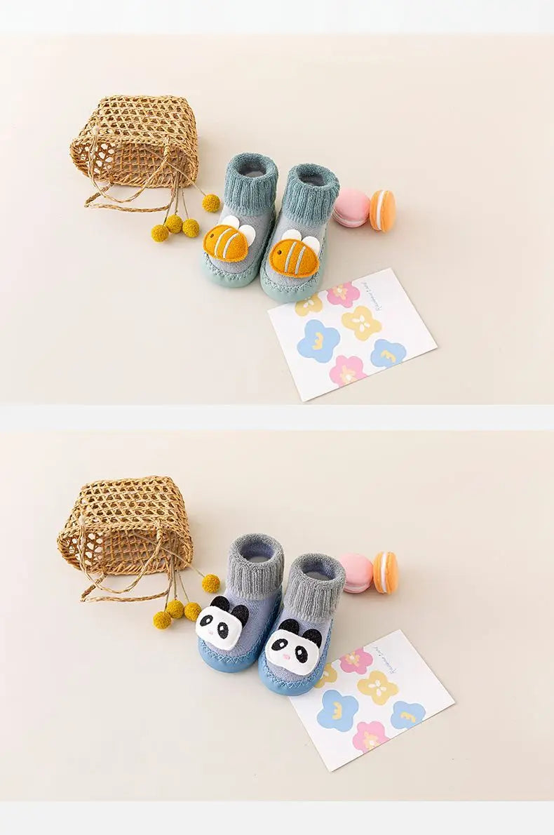 Meia-Pantufa Bichinhos Plumi — Inverno Antiderrapante (0-24m)
