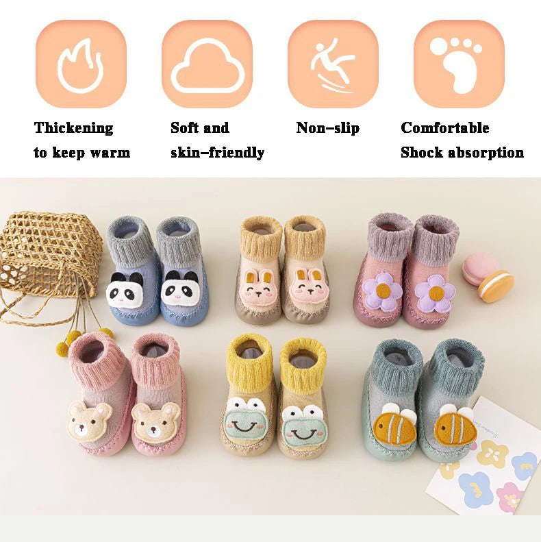 Meia-Pantufa Bichinhos Plumi — Inverno Antiderrapante (0-24m)