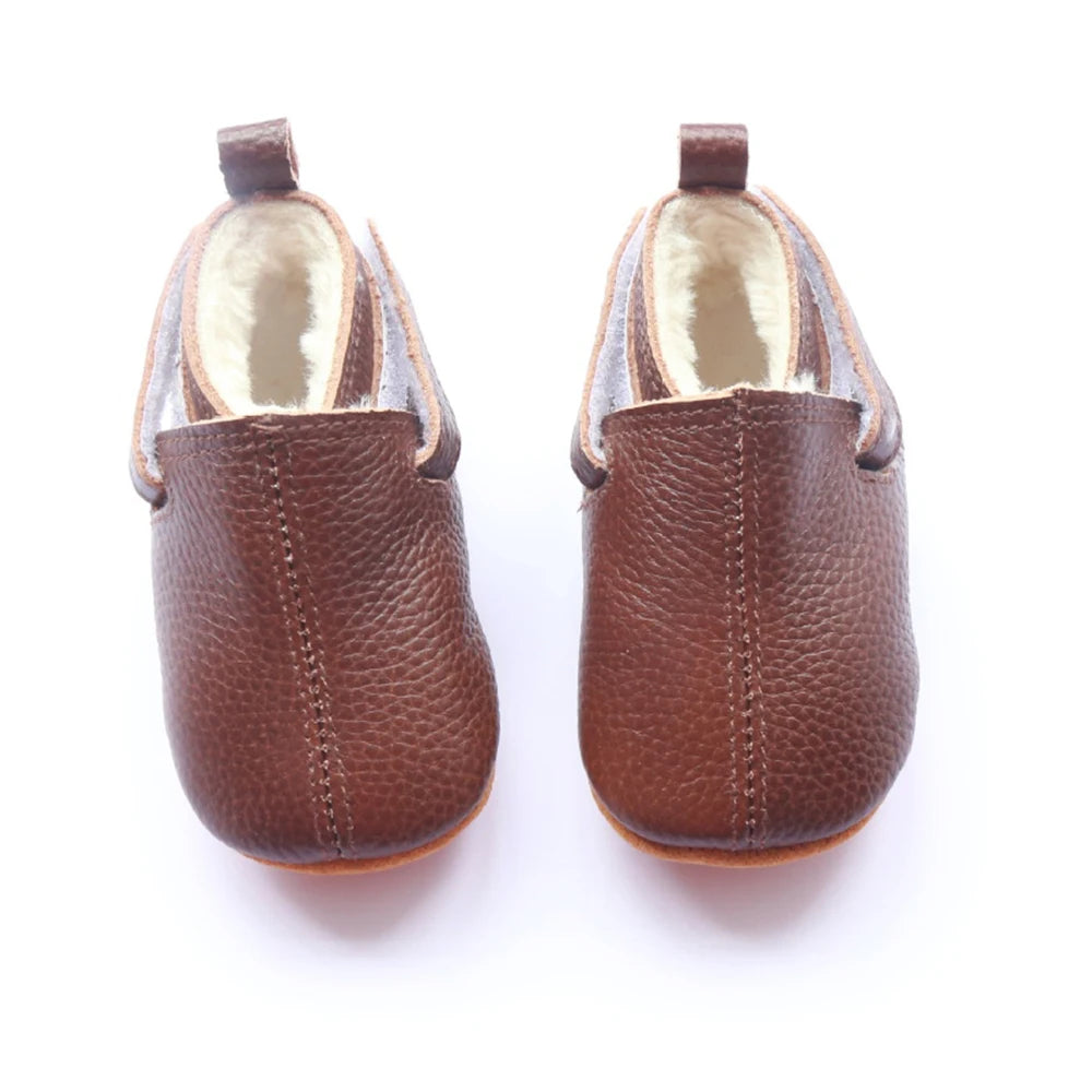 Mocassim de Couro Plumi — Pelúcia de Inverno (0-24m)