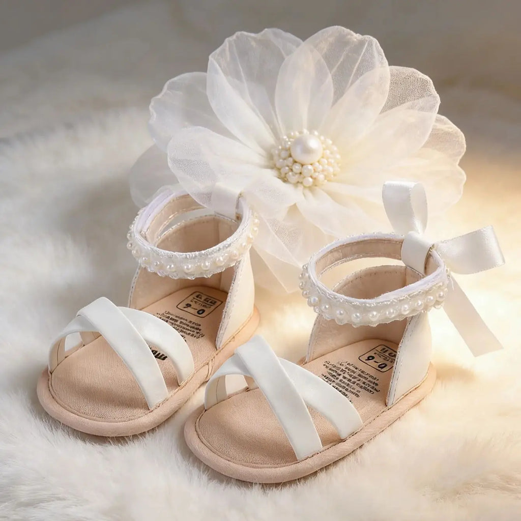Sapatilha Pérola e Laço Plumi — Estilo Fada (0-18 meses)